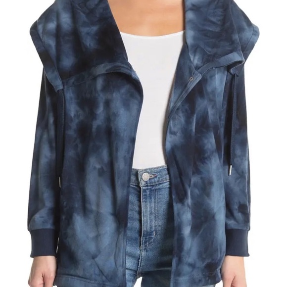 Bagatelle french terry draped olive tie dye jacket - Picture 3 of 15